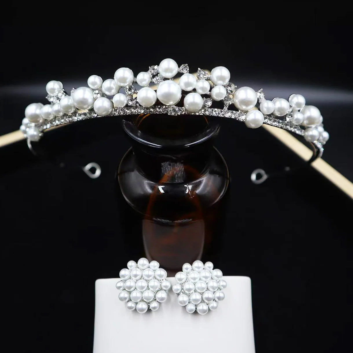 Pearl Crowns Tiaras Wedding Hair Accessories Princess Bridal Headband Crowns For Women Girl 15 Years Birthday Wedding Headdress