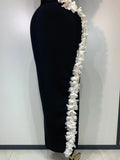 Women Sexy O Neck Flower Cut Out Maxi Long Bodycon Bandage Dress Celebrity Elegant Evening Club Party Birthday Dress