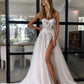 Charming Sweetheart Lace Applique Boho Beach A Line Wedding Dresses Side Slit Custom Made 2024 Vestido De Noival