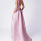 Pink Satin Prom Dresses Backless A-line High-low فساتين السهرة Elegant Sleeveless Floor-Length vestidos verano moda