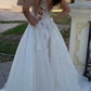 Ilusi Ilusi Spaghetti Tali Renda Applique Gaun Perkahwinan Line Custom Made Sweep Train Bridal Dress Novia Vestido