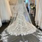 Bretelles Spaghetti Illusion sirène robes De mariée col en v dos ouvert 3D dentelle florale robes De mariée robes De Novia 