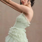 Mysterious Light Green Prom Dress Multilayer Vestidos De Noche Strapless A-line Prom Gown Romantic فساتين السهرة