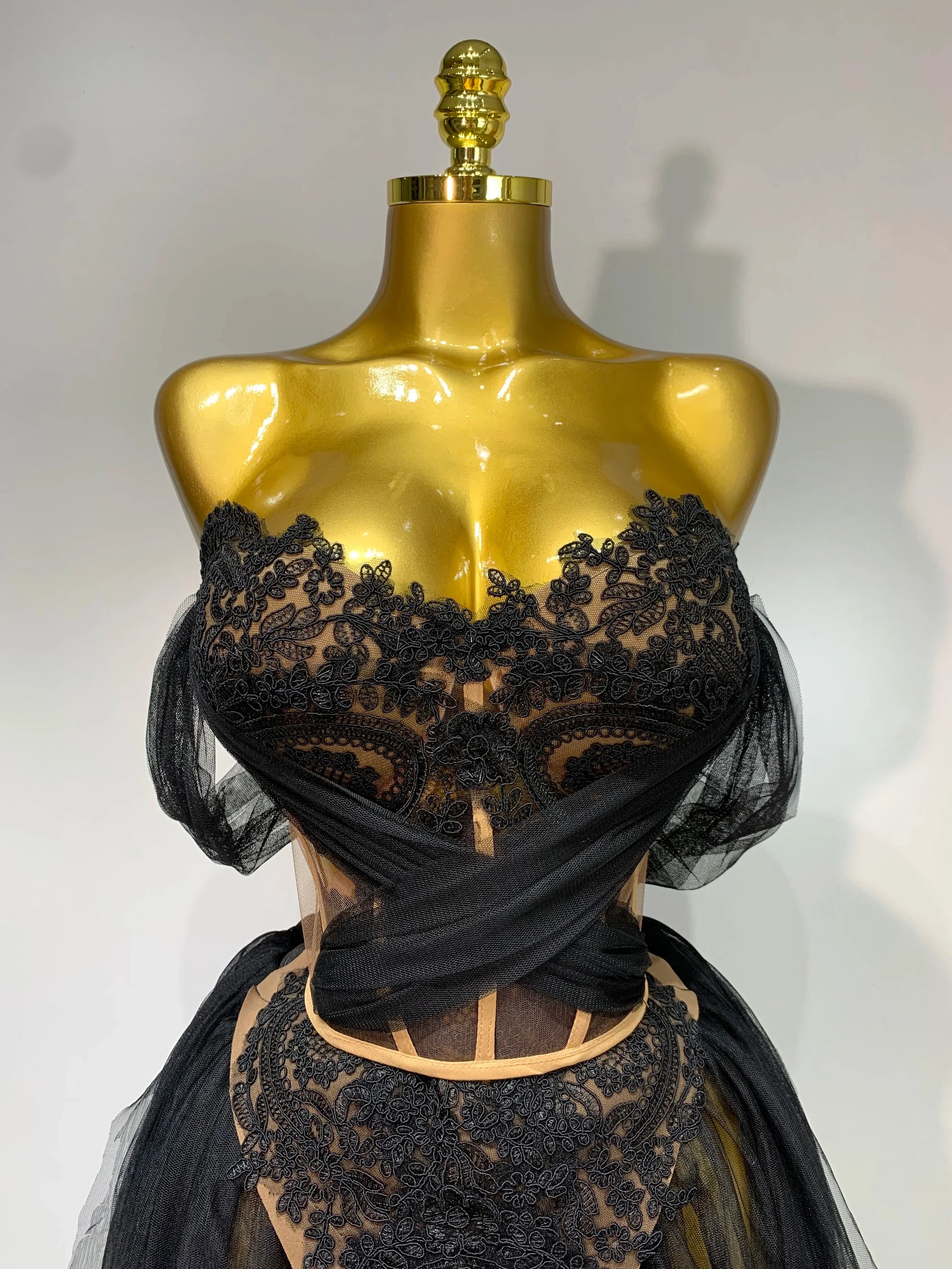 Sexy Cute Mesh Tops Skirt 2 PCS Set Women Celebrate Party Birthday Nightclub Performance Stage Show Outfit