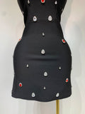 Women Sexy Strapless Colorful Crystal Bodycon Mini Bandage Dress Spring Elegant Party Celebrate Birthday Outfit