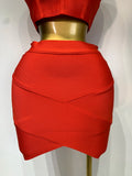 Women Sexy Backless Top Short Skirt Bodycon Bandage Two Pieces Sets Evening Party Luxury Birthday Outfit Nightclub Suits