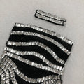 Spring Women Light Luxury Bead Design Bandage Dress+Neck Set Strapless Sleeveless Bodycon Backless Long Dress Party Vestido