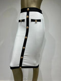 All Match Style 2 Color Golden Buttons Package Hips Knee Length Bandage Skirt Fashion Office Lady Wear Woman Basics item