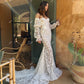 Gaun Perkahwinan Mermaid Elegant Bunga Pakaian Pesta Pengantin Sayang dengan Keretapi Puff Lengan Gaun Bridals Untuk Wanita