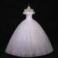 תחרה לבנה יוקרתית תחרה חתונה בת ים מקסי לשמלות לכלה אלגנטיות מותניים גבוהות מהכתפיים לנשים ארוכות שמלה רשמית