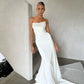 Gaun pengantin duyung strapless manik yang menakjubkan