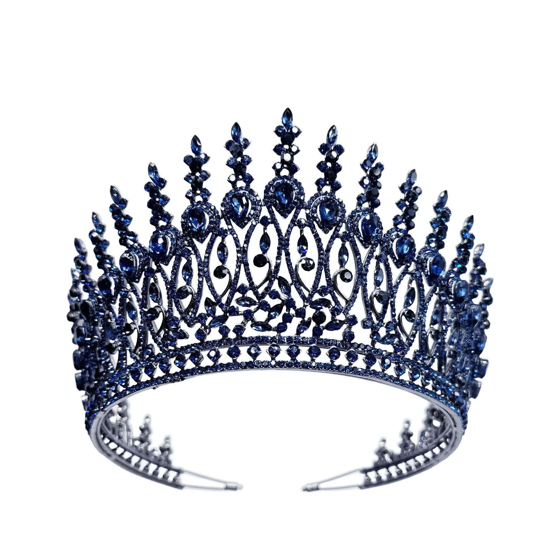 Baroque Queen Crowns For Women Crystal Bridal Tiara Crown For Wedding Pageant Bride Headpiece Party Prom Hair Jewelry Headdress as picture 2
