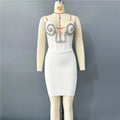 Luxurious White Strappy Sleeveless Dress with Crystal Details for Galas Evening Wedding Gown WHITE