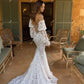 Gaun Perkahwinan Mermaid Elegant Bunga Pakaian Pesta Pengantin Sayang dengan Keretapi Puff Lengan Gaun Bridals Untuk Wanita