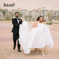 Plus Size Wedding Dress For Woman Strapless A-Line Sleeveless Lace Up Beads Sweep Train Bride Gowns Tulle Vestido Customed