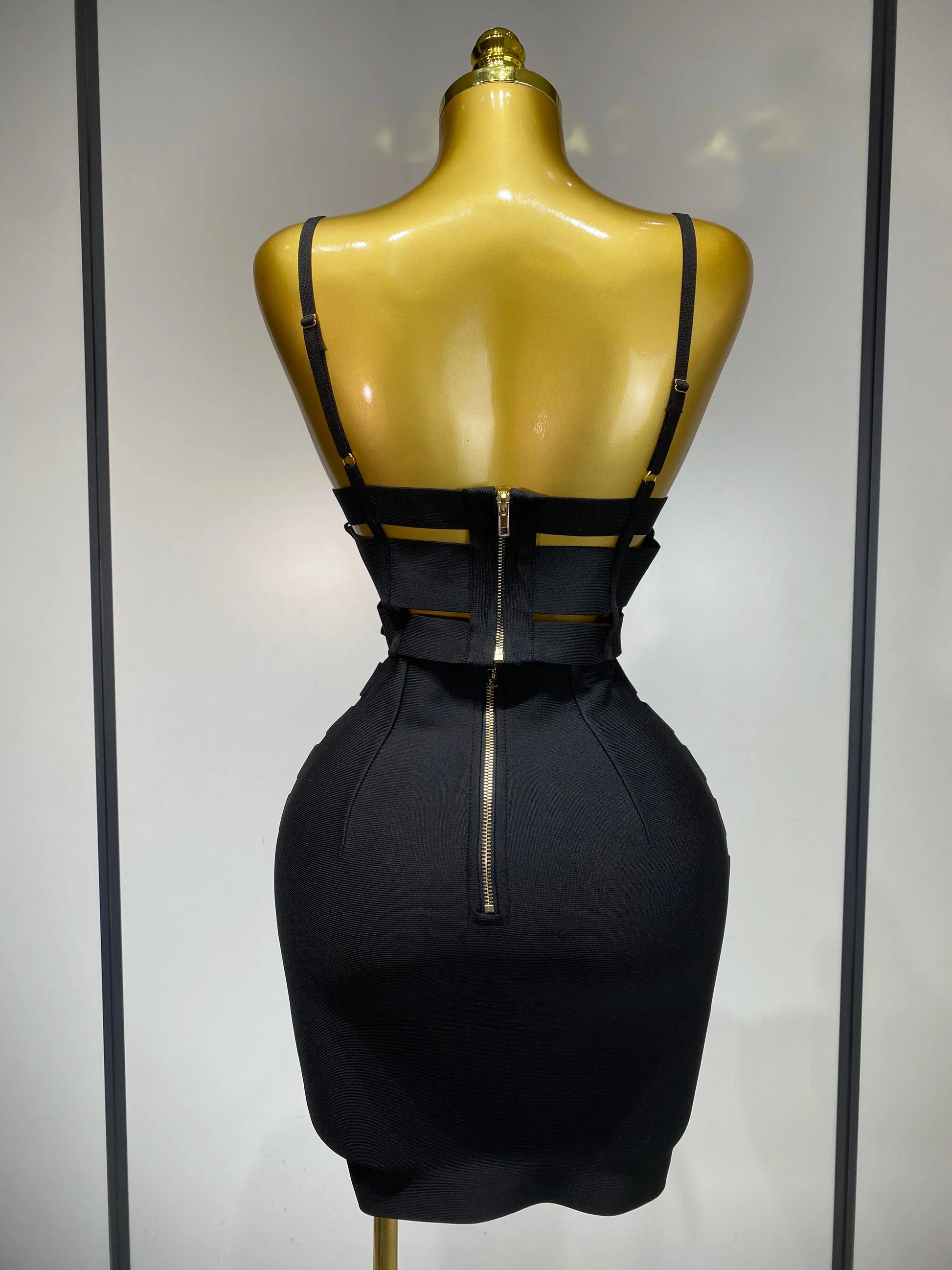 Women Sexy Black Cut Out Bodycon Bandage Skirt Two Piece Set Celebrity High Streeet Evening Birthday Club Party Outfits