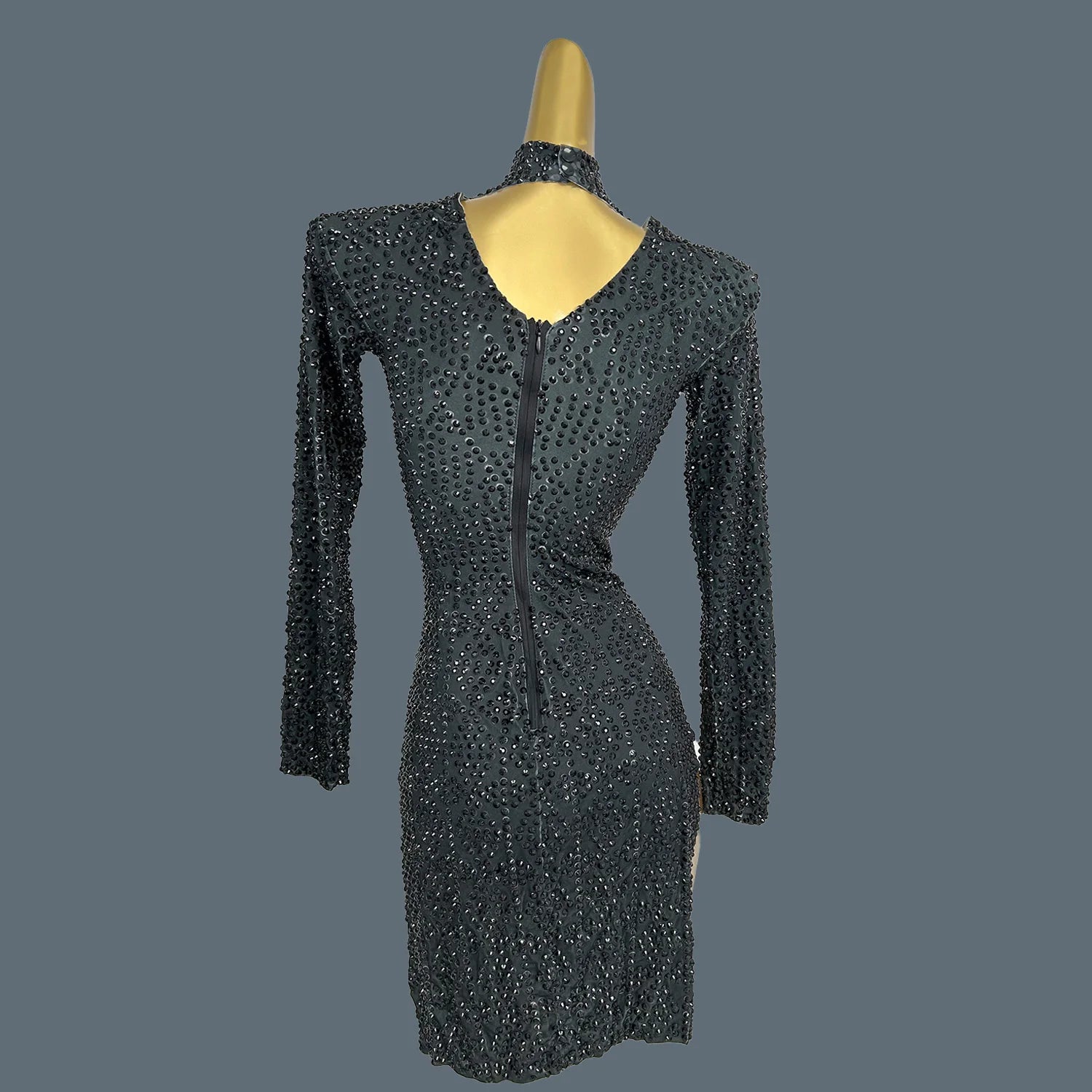 Sparkly Rhinestone High Slit Short Dress for Sexy Women Club Birthday Party Queen Asymmetrical Mini Dress Chic Dress Heizuan