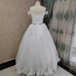 9183 vestido de novia blanco encantador bordado con hombros descubiertos vestido de novia de tamaño personalizado