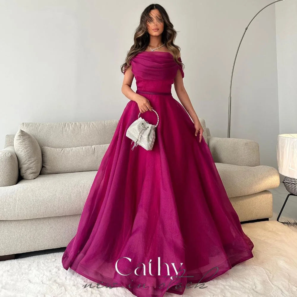 Nobility One Shoulder فساتين سهره فاخره  Princess Chiffon A-line Prom Dresses Elegantly Floor Lenght Vestidos De Noche