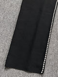 Winter Black Dress Women Sexy Hollow Out High Slit Fashion Party Wear Bandage Dress With Long Sleeve