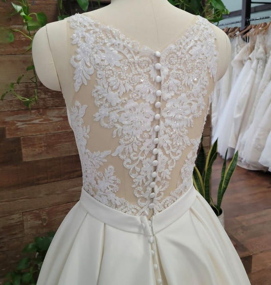 Robe De mariée élégante en Satin, ligne A, col en V, sans manches, bretelles Spaghetti, Simple, Robe De mariée personnalisée