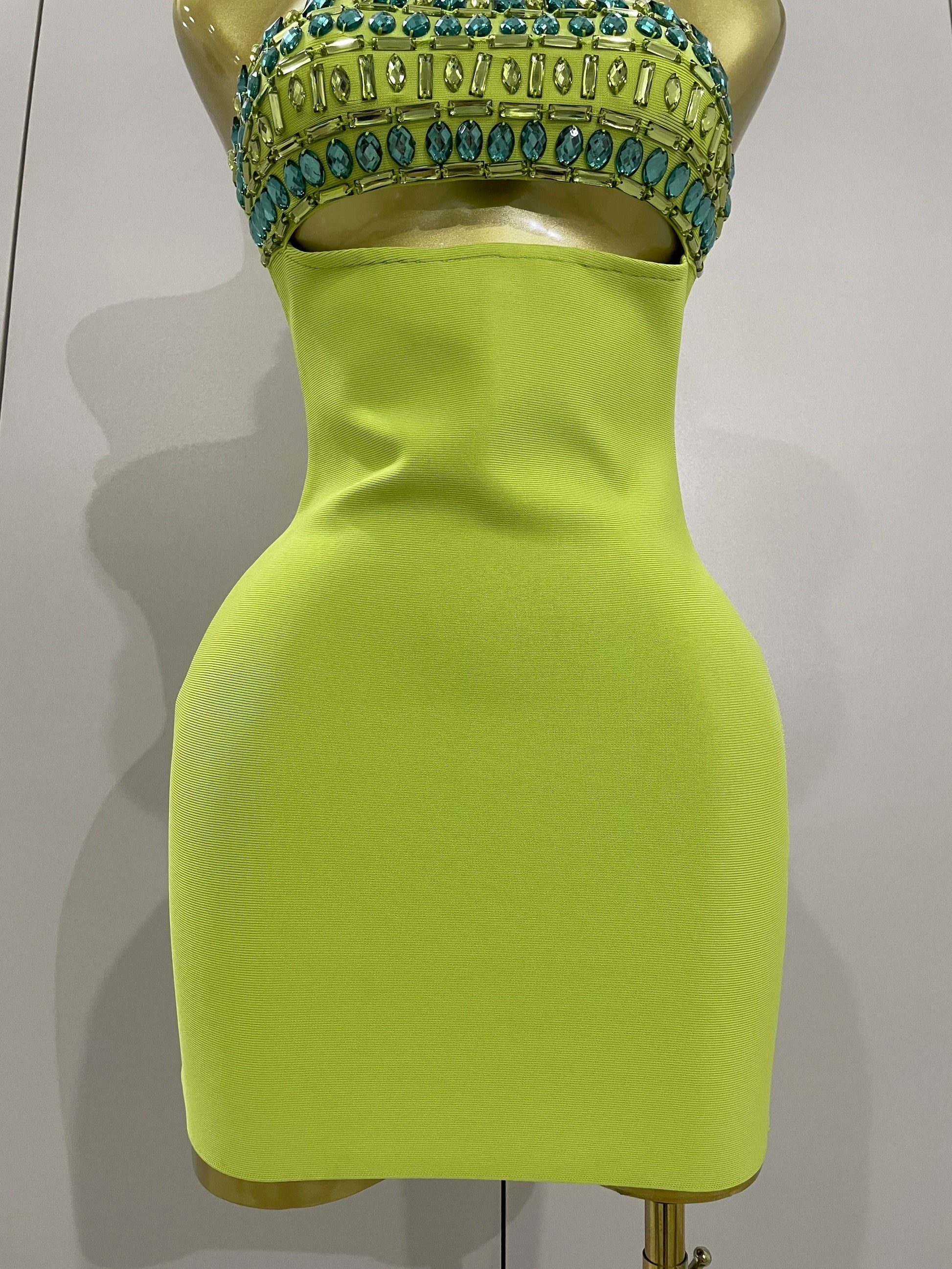 Luxury Sexy Strapless Sparkly Diamond Cut Out Bodycon Bandage Dress Women Celebrity Elegant Evening Party Birthday Outfit
