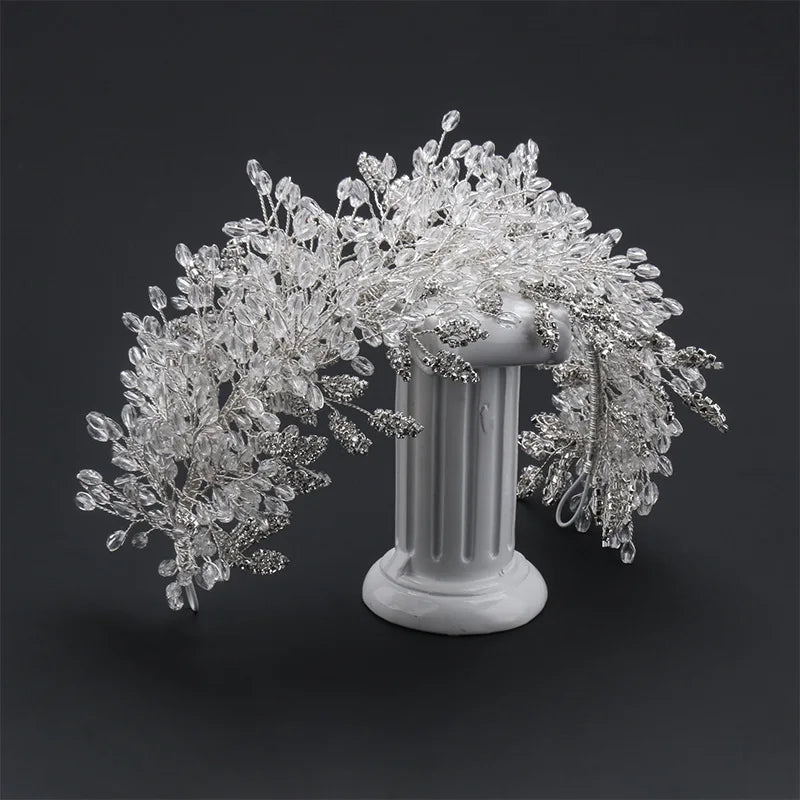 Luxury Bridal Headband For Wedding Hair Jewelry Accessories Pearl Crystal Headband For Bride Tiara Hair Piece Wedding Headdress