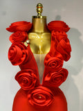 Fashion 3D Flower Sleeveless Bodycon Bandage Dress Women Celebrity Elegant Party Club Luxury Birthday Dress Vestidos
