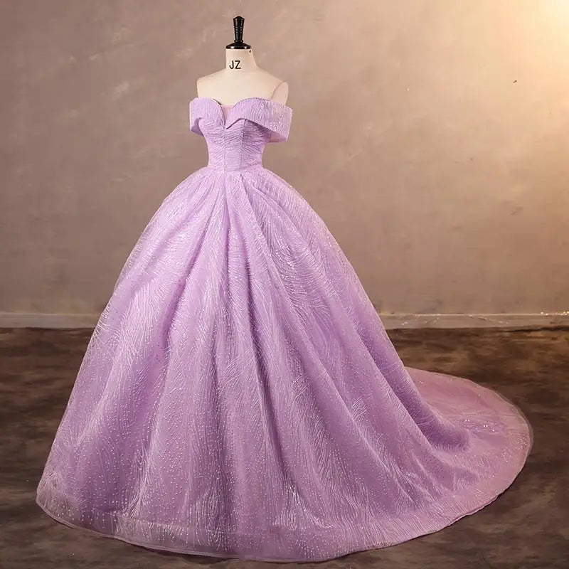 Robe De mariée De luxe à paillettes, col bateau classique, épaules dénudées, Robe De mariée personnalisée