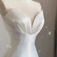 Robe de luxe en Satin blanc, style sirène, Maxi, pour mariée, élégante, longue, pour bal, soirée, invité, Cocktail, pour femmes 