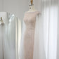 Luksusowy Dubai White Nude Syrenca Evening Evening Suknia z Cape Rleeves dla kobiet Wedding Arabic Bridal Party Suknie