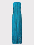 Sexy Women's Wear Heavy Industry Tassel Bandage Dress O-Neck Sleeveless Slim Fit Long Dress Cocktail Evening Party Vestidos