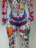 Sparkly Colorful Balloon Cartoon Stretch Sexy Dance Stage Jumpsuit Birthday Party Shiny Rhinestone Performance Club Stage Outfit