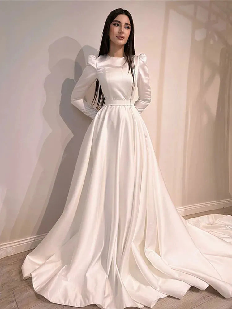 muslim satin dresses Modest Islamic Satin dress for Women