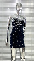 Luxury Woman Bandag Dress Sparkling Diamonds Strapless Black Mini Dress Celebrity Birthday Party Vestido Music Festival Outfit