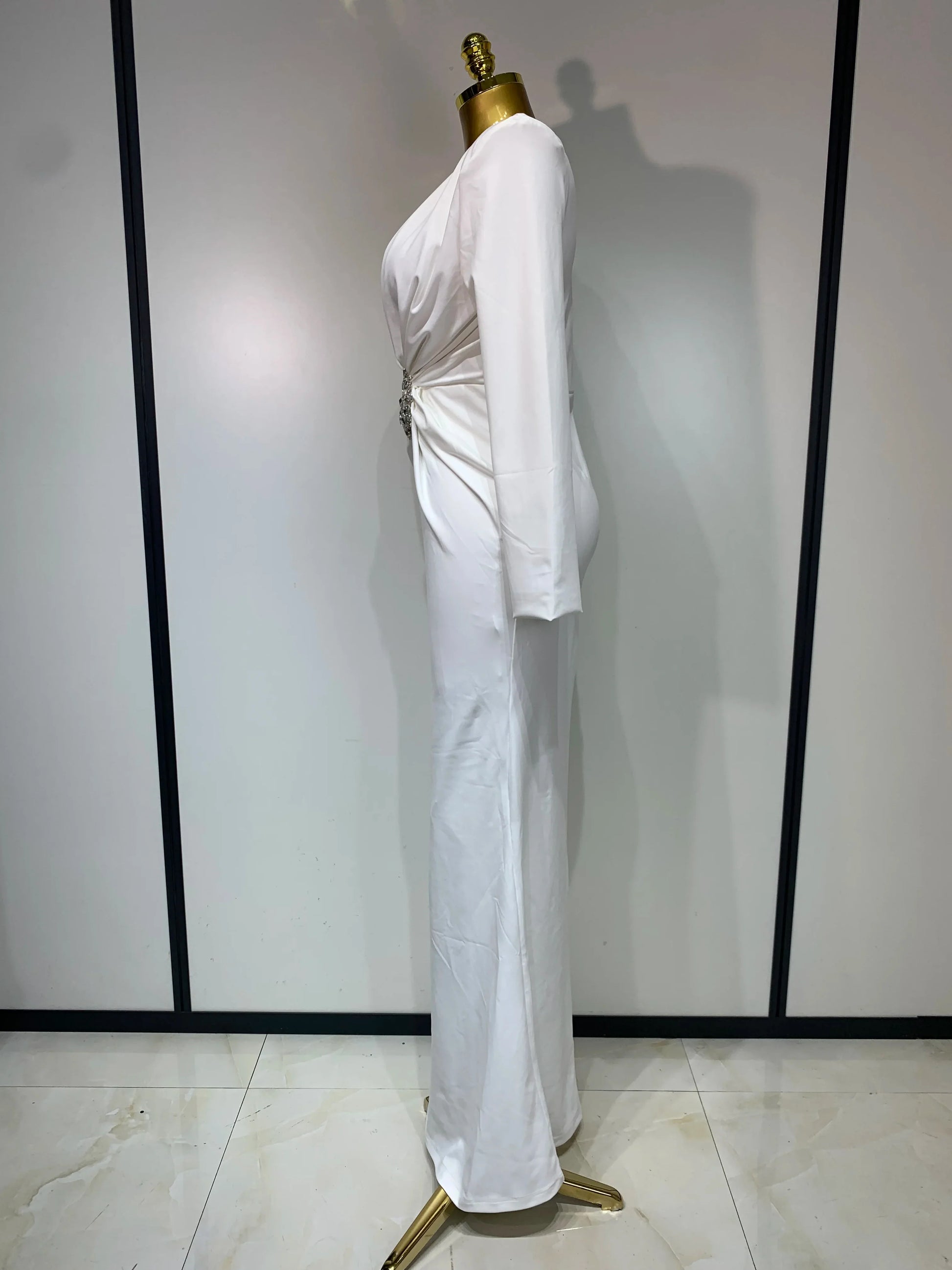 Women Long Sleeve Deep V-Neck Bodycon Long Dress Elegant Evening Party Club Celebrate Cocktail Outfit Luxuru Birthday Dress