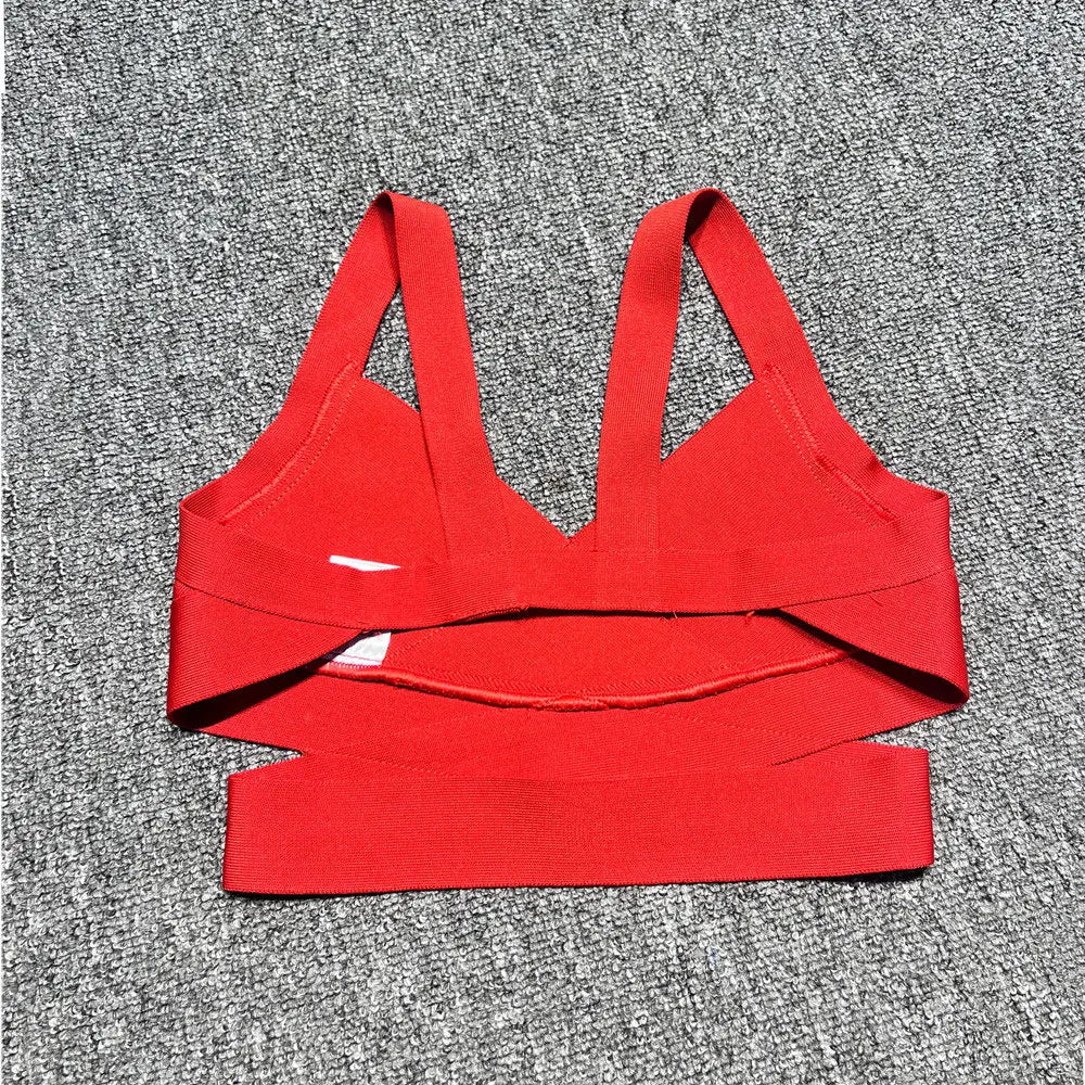 Casual Women'S Ultra Short Bandage Vest Spaghetti Strap Sleeveless Hollow Out Solid Color Backless Top Women'S Sports Vest