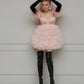 Classy Pink Tiered Mini Prom Dresses Sweetheart Fluffy Tulle Short Birthday Party Dress with Lace Cute Women Event Gala Dress