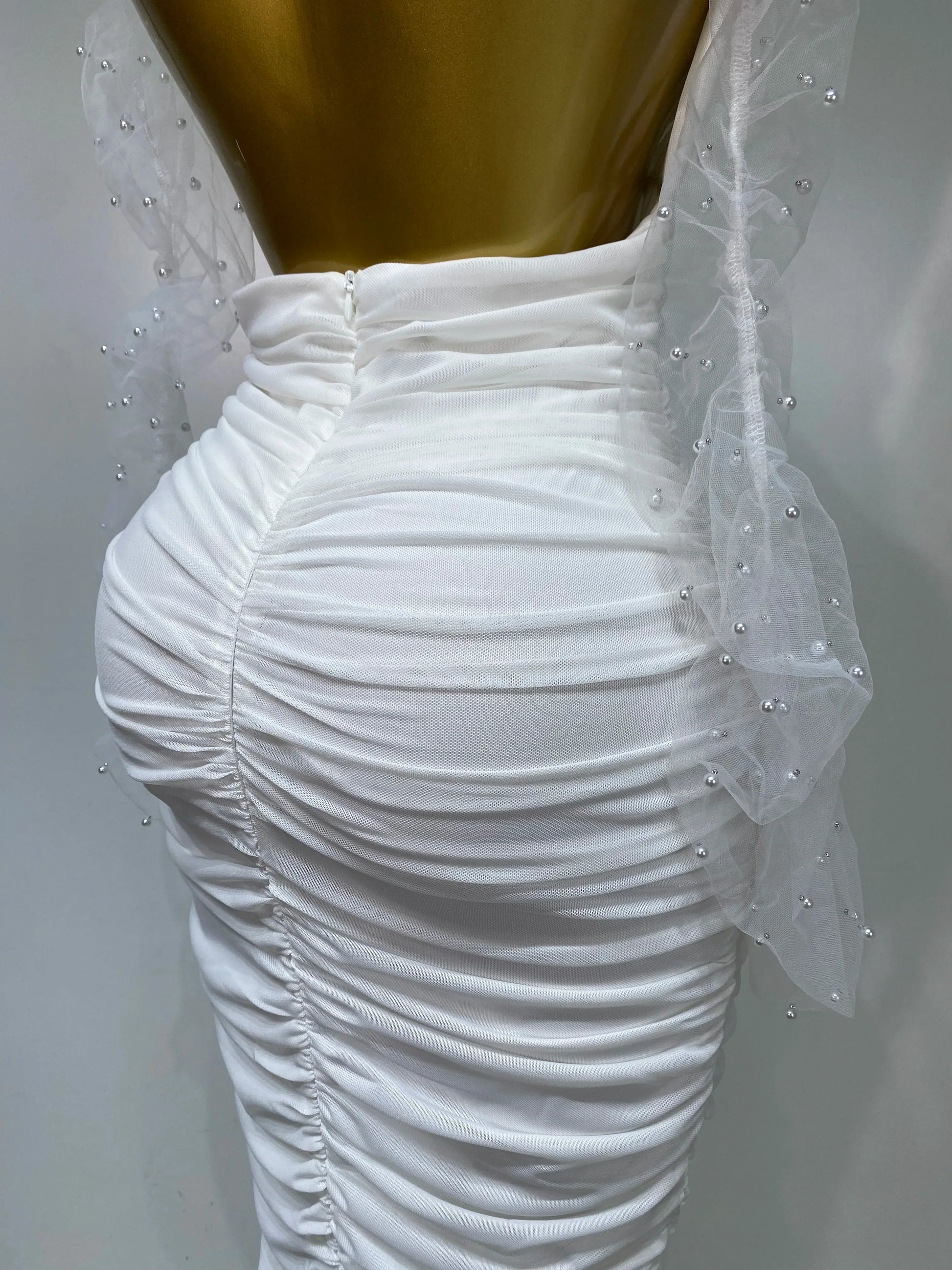 Women Sexy Cut Out Flower Pleated Bodycon Long Dress Celebrity White Elegant Evening Party Cocktail Luxury Birthday Dress