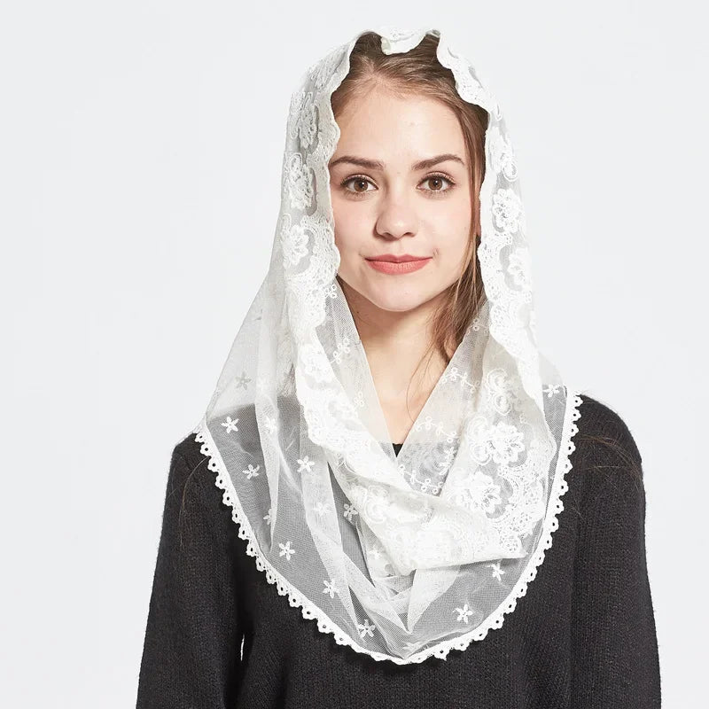 Lace Mantilla Veils For Church Muslim Head Covering Scarf Shawls For Women Spanish Chapel Catholic Veil Bridal Veils For Wedding