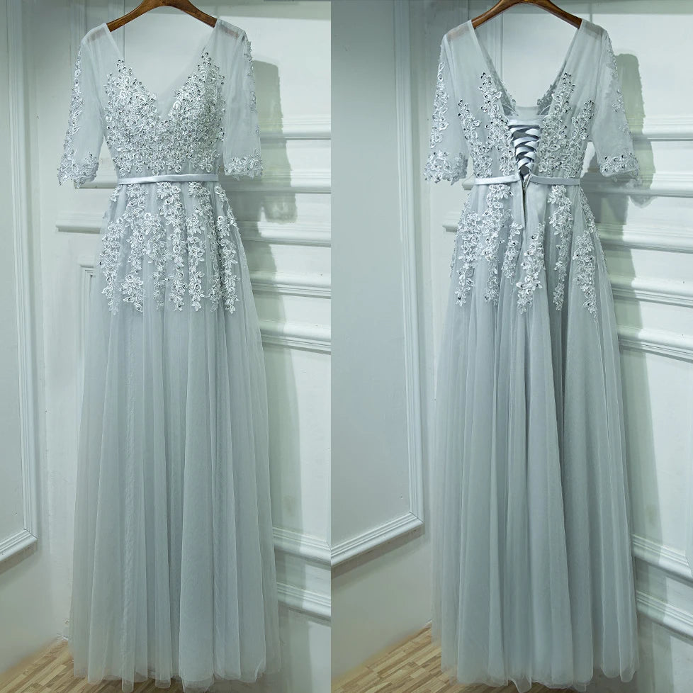 Robe longue en mousseline de soie et dentelle pour femmes, tenue de soirée de mariage, Maxi, Sexy, élégante, demoiselle d'honneur, invitée de soirée, été