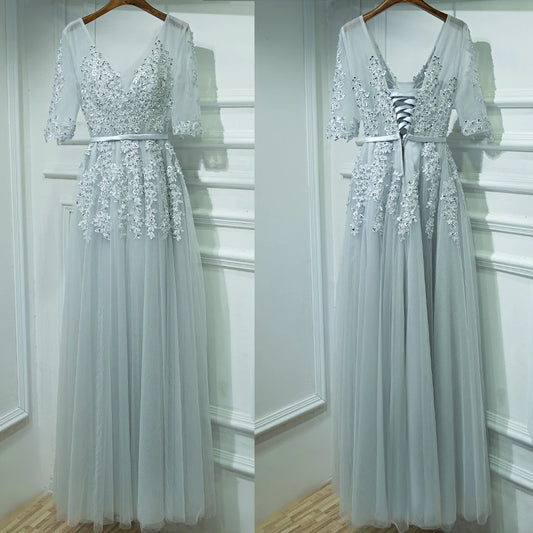 Robe longue en mousseline de soie et dentelle pour femmes, tenue de soirée de mariage, Maxi, Sexy, élégante, demoiselle d'honneur, invitée de soirée, été