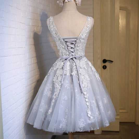 Robe de bal en dentelle élégante avec Tulle, Sexy, courte, ligne A, robes d'été pour invités de soirée formelles, pour femmes, anniversaire et mariage