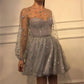 Gauze Shoulder Lace Embroidery Wedding Dress Puff Sleeves Short Skirt فستان حفلات الزفاف Heart Shaped Neckline Prom Dress