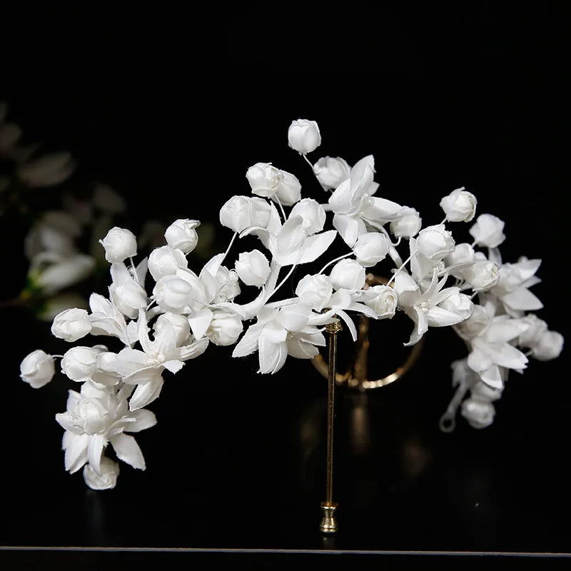 Flower Crowns For Wedding Bride Hair Accessories Floral Wreath Bridal Tiara Crown Headband Women Wedding Hair Pieces Headdress