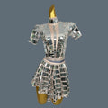 Mirrors Sequins Party Mini Spandex Mini Dress for Women Club Stage Dance Wear Party Celebrate Dress Dancer Show Lianghuanghuang Silver