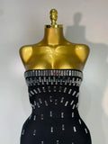 Fashion Sexy Strapless Bodycon Bandage Dress Luxury Rhinestone Celebrity Elegant Evening Prom Gown Birthday Wedding Guest Dress