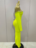 Sexy Off Shoulder Luxury Diamonds Long Bodycon Bandage Dress Women Celebrity Elegant Prom Gown Birthday Club Cocktail Dress