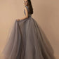 Beaded Prom Dresses Tulle Sleeveless Sheer Boat Neckline A Line Floor Length Formal Party Evening Gowns Elegant