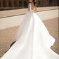 Satin Wedding Dress New Arrival Detachable Sleeves V Neck Illusion Back A Line Vestido de novia Bridal Dresses